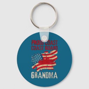 Proud Coast Guard Grandma Military Graphic Art Key Ring