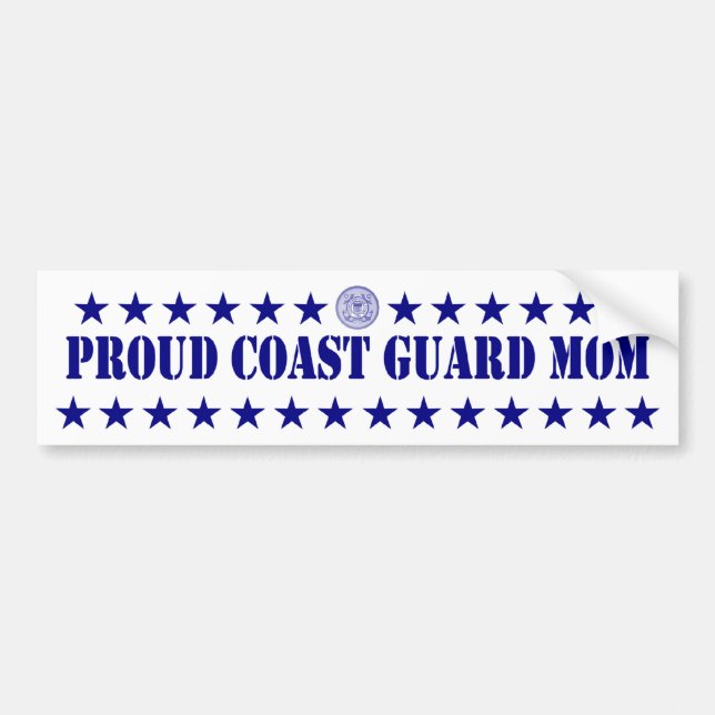 Proud Coast Guard Mum Stars Bumper Sticker (Front)
