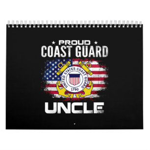 Proud Coast Guard Uncle With American Flag Gift Calendar