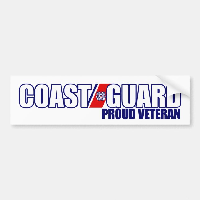 Proud Coast Guard Veteran Bumper Sticker (Front)