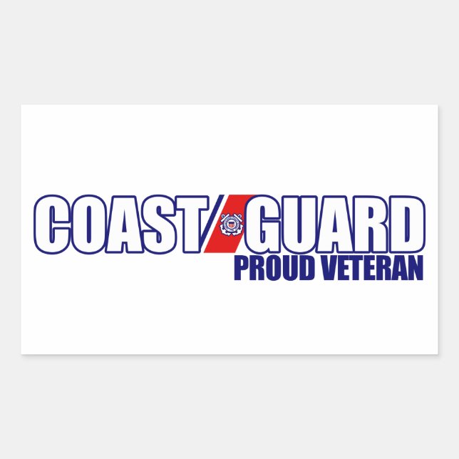 Proud Coast Guard Veteran Rectangular Sticker (Front)