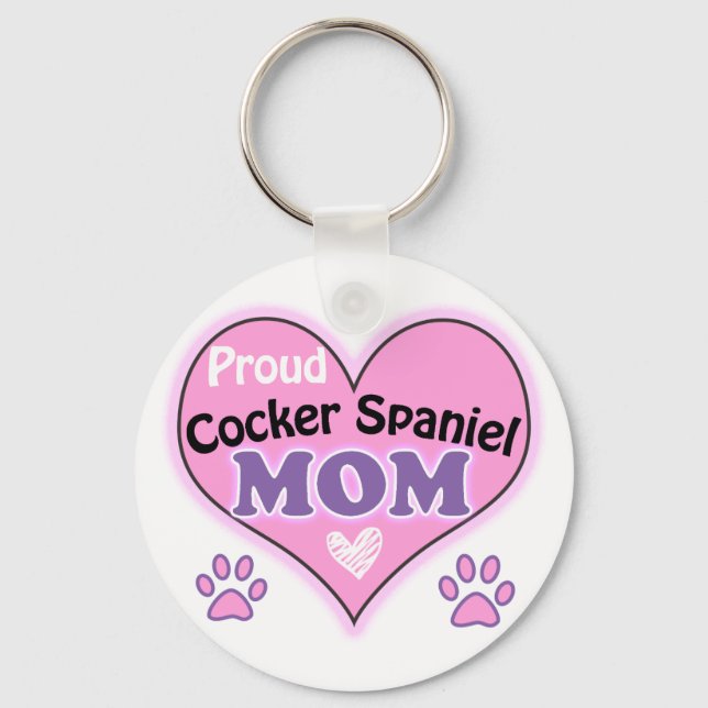 Proud Cocker Spaniel Mum Key Ring (Front)