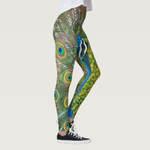 Proud Colourful Peacock Feathers Leggings