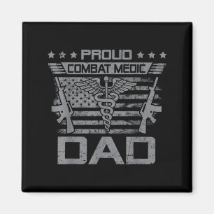 Proud Combat Medic Dad Flag USA Family Matching Magnet