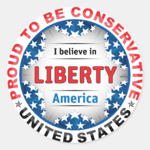 Proud Conservative Classic Round Sticker