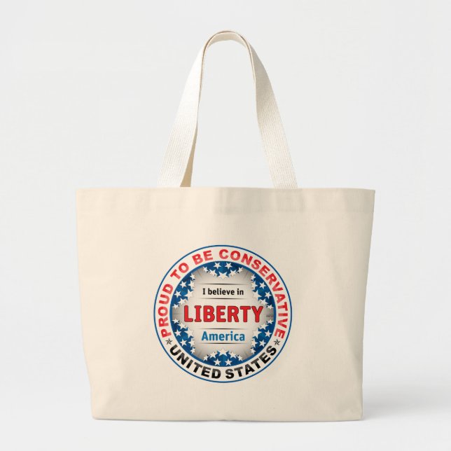 Proud Conservative Large Tote Bag (Front)