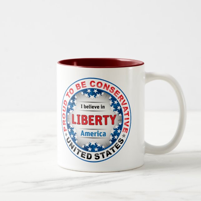 Proud Conservative Two-Tone Coffee Mug (Right)