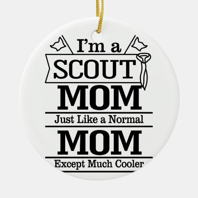 Proud Cool Scout Mum Photo Ceramic Ornament (Front)