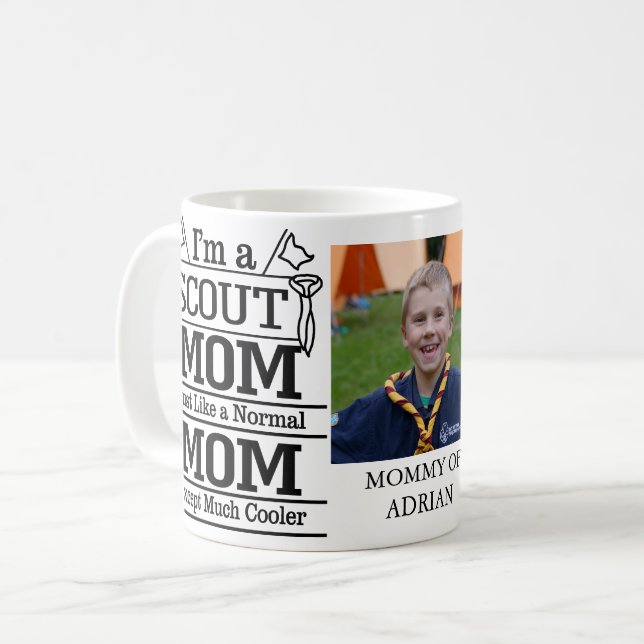 Proud Cool Scout Mum Photo Coffee Mug (Front Left)