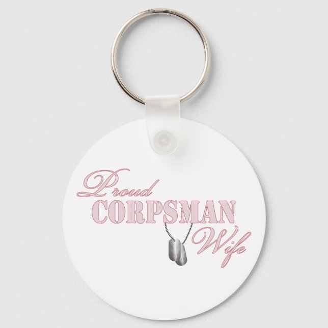 Proud Corpsman Wife Key Ring (Front)