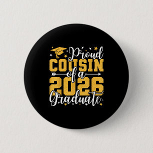 Proud Cousin 2026 Graduate Senior Artwork 6 Cm Round Badge