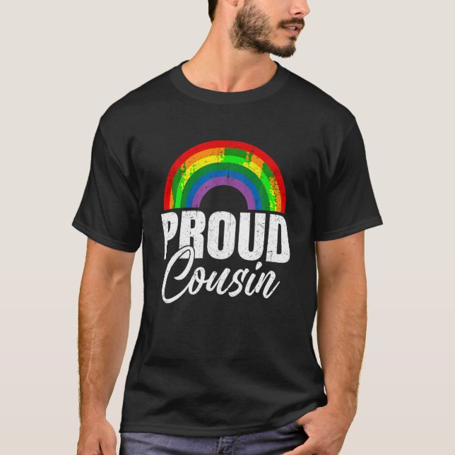 Proud Cousin Ally LGBT Lesbian Gay Pride Month LGB T-Shirt (Front)