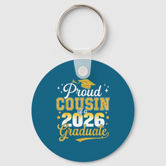 Proud Cousin Class 2026 Graduate Key Ring (Front)