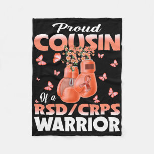 Proud Cousin Of A Rsd Crps Warrior Awareness Boxin Fleece Blanket