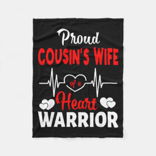 Proud Cousin Wife Of A Heart Warrior Chd Awareness Fleece Blanket