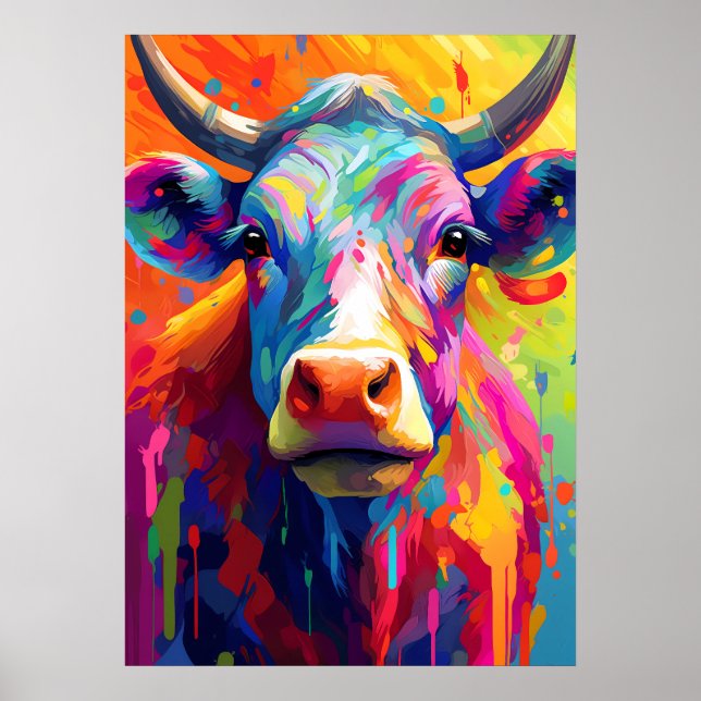 Proud Cow, the Epitome of Bovine Pride Poster (Front)