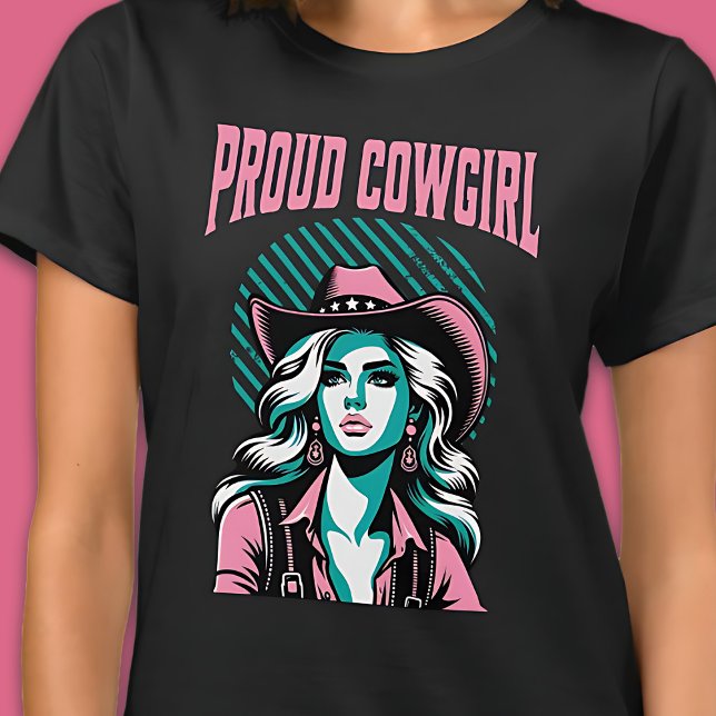 Proud Cowgirl Western Pop Art Aesthetic Graphic T-Shirt (Cowgirl Pride Western Pop Art Aesthetic Graphic T-Shirt)