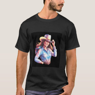 Proud cowgirl with an impressive background T-Shirt