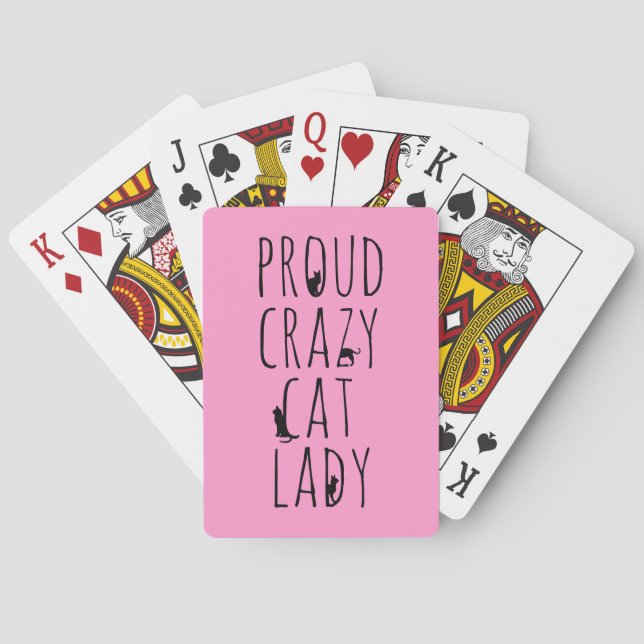 Proud Crazy Cat Lady Playing Cards (Back)