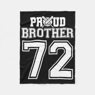 Proud Cricket Brother Number 72 Fleece Blanket
