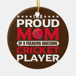 Proud Cricket Mom Cricket Sports Team Player Ceramic Ornament