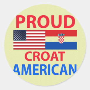 Proud Croat American Classic Round Sticker