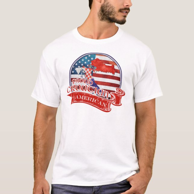 Proud Croatian American T-Shirt (Front)