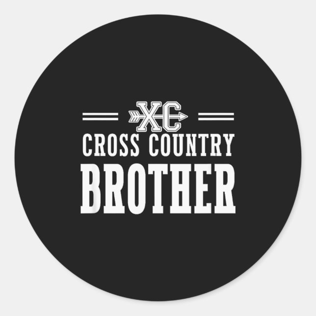 Proud Cross Country Brother Team Love Srit Cc Sibl Classic Round Sticker (Front)