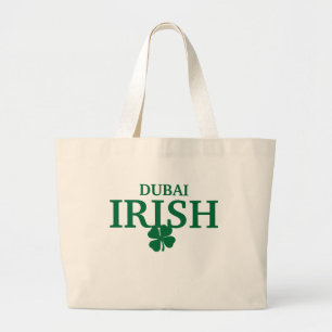 Proud Custom Dubai Irish City T-Shirt Large Tote Bag