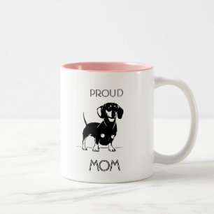 Proud dachshund Mmom illustrated wiener mug