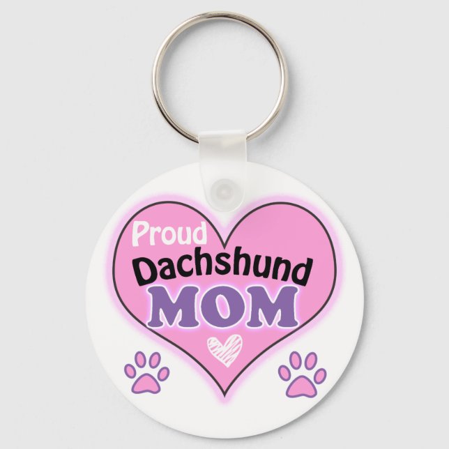 Proud Dachshund Mum Key Ring (Front)