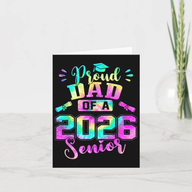 Proud Dad 2026 Senior Graduation Diploma Learning  Card (Front)