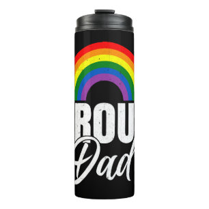 Proud Dad Ally LGBT Lesbian Gay Pride Month LGBTQ Thermal Tumbler