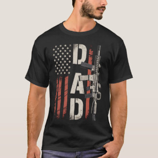 Proud Dad American Flag Father'S Day T-Shirt