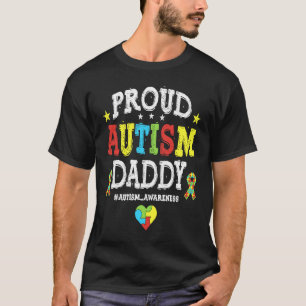 Proud Dad Autism Awareness Autistic Awareness Ribb T-Shirt