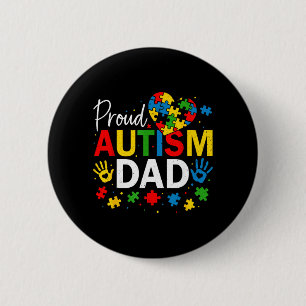 Proud Dad Autism Awareness Puzzle Family Matching 6 Cm Round Badge