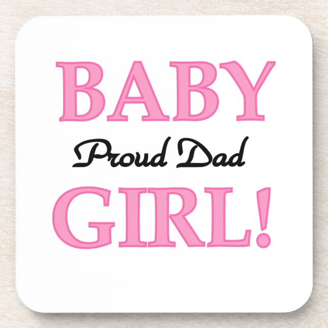 Proud Dad Baby Girl Gifts Coaster (Front)