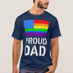 Proud Dad Black King Fathers Day LGBT Gay Pride Ra T-Shirt