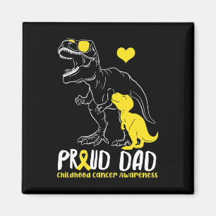 Proud Dad Childhood Cancer Awareness Dinosaur Dadd Magnet