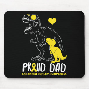 Proud Dad Childhood Cancer Awareness Dinosaur Dadd Mouse Pad