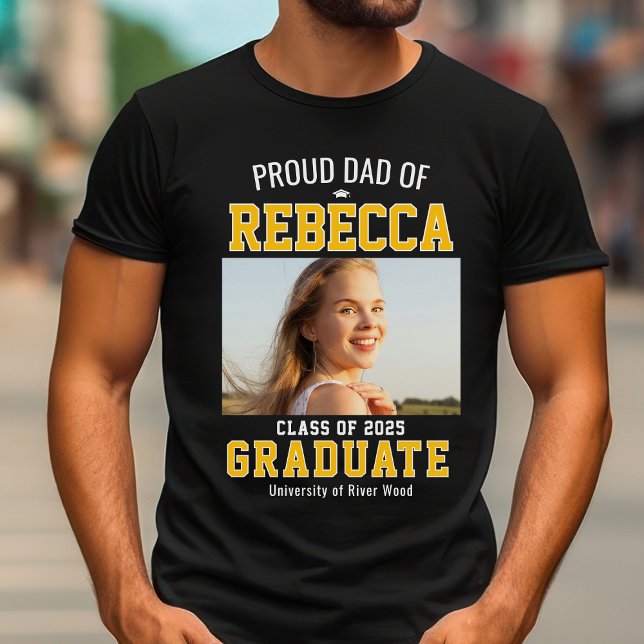 Proud Dad Class of 2025 Graduate Parent Custom T-Shirt (Creator Uploaded)