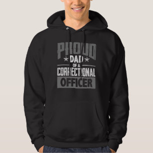 Proud Dad Corrections Officer Thin Silver Line Hoodie