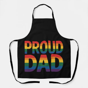 Proud Dad Family LGBTQ Gay Pride Ally Rainbow Apron