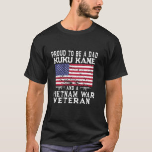 Proud Dad Kuku Kane Vietnam Veteran Retro US Flag T-Shirt