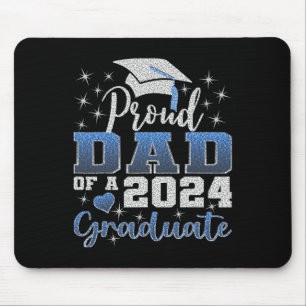 Proud Dad Of 2024 Graduate Awesome Family College Mouse Pad