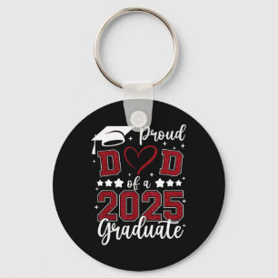 Proud Dad Of 2025 Senior Graduate Matching Family Key Ring