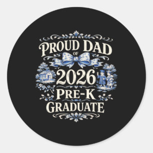 Proud Dad Of 2026 Pre-k Graduate Funny Humour Grad Classic Round Sticker