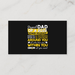 Proud Dad Of A 2022 Senior Graduate Senior 22 Business Card