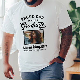 Proud Dad of a 2024 Graduate White Custom Photo T-Shirt