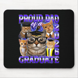 Proud dad of a 2026 graduate funny cat meme forPro Mouse Pad